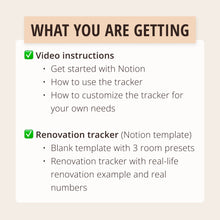 Load image into Gallery viewer, Home Renovation Planner & Tracker (Notion Template)