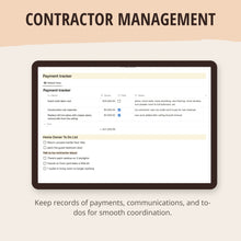 Load image into Gallery viewer, Home Renovation Planner & Tracker (Notion Template)