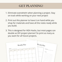 Load image into Gallery viewer, IKEA Hack Planner | Digital Printable PDF