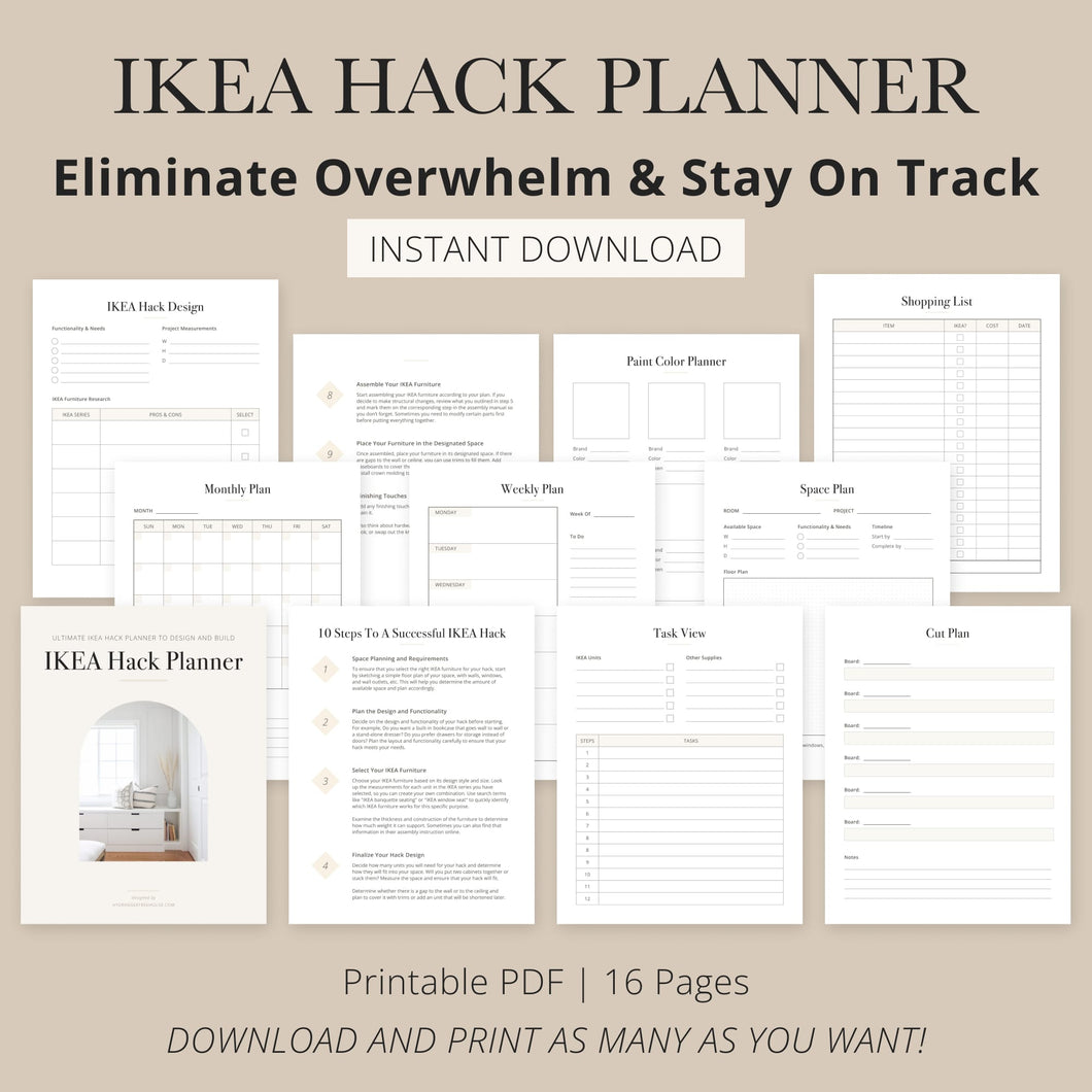 IKEA Hack Planner | Digital Printable PDF