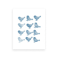 Load image into Gallery viewer, Bird Stamps In Indigo
